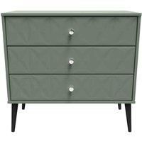 Welcome Furniture Ready Assembled Pixel 3 Drawer Chest In Reed Green