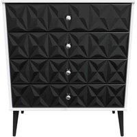 Welcome Furniture Ready Assembled Pixel 4 Drawer Chest In Deep Black & White