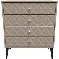Welcome Furniture Ready Assembled Pixel 4 Drawer Chest In Mushroom Matt