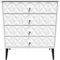 Welcome Furniture Ready Assembled Pixel 4 Drawer Chest In White Matt
