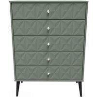 Welcome Furniture Ready Assembled Pixel 5 Drawer Chest In Reed Green