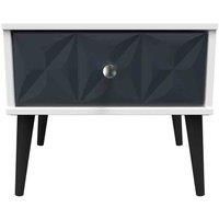 Welcome Furniture Ready Assembled Pixel 1 Drawer Side Table In Indigo Matt & White