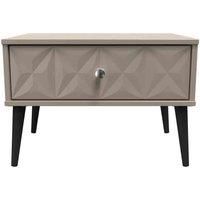 Welcome Furniture Ready Assembled Pixel 1 Drawer Wide Side Table In Mushroom