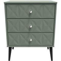 Welcome Furniture Ready Assembled Pixel 3 Drawer Chest In Reed Green
