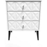 Welcome Furniture Ready Assembled Pixel 3 Drawer Chest In White Matt