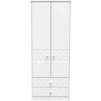 Welcome Furniture Ready Assembled Pixel 2 Door 2 Drawer Wardrobe In White Matt