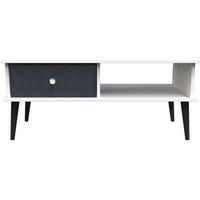 Welcome Furniture Ready Assembled Pixel 1 Drawer Coffee Table In Indigo Matt & White