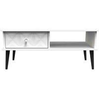Welcome Furniture Ready Assembled Pixel 1 Drawer Coffee Table In White Matt