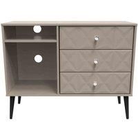 Welcome Furniture Ready Assembled Pixel 3 Drawer Tv Unit In Mushroom