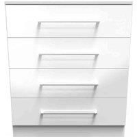 Welcome Furniture Ready Assembled Worcester 4 Drawer Chest In White Gloss