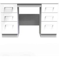 Welcome Furniture Ready Assembled Worcester Double Pedestal Desk In White Gloss