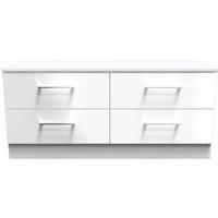 Welcome Furniture Ready Assembled Worcester 4 Drawer Bed Box In White Gloss