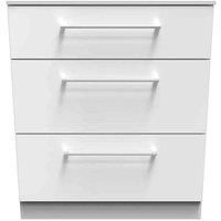 Welcome Furniture Ready Assembled Worcester 3 Drawer Deep Chest In White Gloss