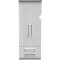 Welcome Furniture Ready Assembled Worcester 2 Door 2 Drawer Wardrobe In White Gloss