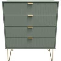 Welcome Furniture Ready Assembled Linear 4 Drawer Chest In Reed Green