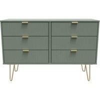 Welcome Furniture Ready Assembled Linear 6 Drawer Chest In Reed Green