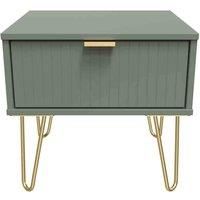 Welcome Furniture Ready Assembled Linear 1 Drawer Bedside In Reed Green