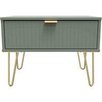 Welcome Furniture Ready Assembled Linear 1 Drawer Wide Side Table In Reed Green