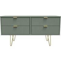 Welcome Furniture Ready Assembled Linear 4 Drawer Bed Box In Reed Green