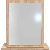 Welcome Furniture Ready Assembled Monaco Mirror In White Gloss & Bardolino Oak