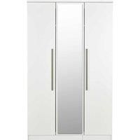 Welcome Furniture Ready Assembled Sherwood Triple Mirror Wardrobe In Porcelain Matt