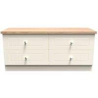 Welcome Furniture Ready Assembled Vienna 4 Drawer Bed Box In Cream Ash & Oak