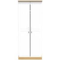 Welcome Furniture Ready Assembled Whitney 2 Door Wardrobe With Shelf & Hanging Rail In White Ash & Oak