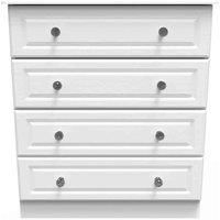 Welcome Furniture Ready Assembled Crystal 4 Drawer Chest In White Ash