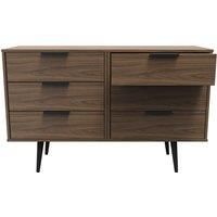 Ready Assembled 2 U Fuji 6 Drawer Chest (Ready Assembled) in Walnut