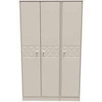 Welcome Furniture Ready Assembled Pixel Tall Triple Plain Wardrobe In Kashmir Matt, Cream