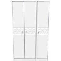 Welcome Furniture Ready Assembled Pixel Tall Triple Plain Wardrobe In White Matt