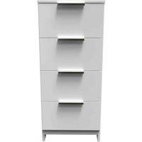 Welcome Furniture Ready Assembled Plymouth 4 Drawer Tallboy In White Gloss