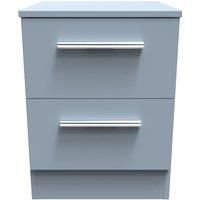 Ready Assembled 2 U Trent 2 Drawer Bedside (Ready Assembled) in Light Blue