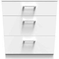 Welcome Furniture Ready Assembled Devon 3 Drawer Deep Chest In White Matt