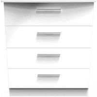 Welcome Furniture Ready Assembled Knightsbridge 4 Drawer Chest In White Gloss