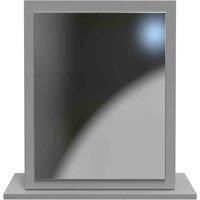 Welcome Furniture Ready Assembled Plymouth Mirror In Uniform Grey Gloss & Dusk Grey