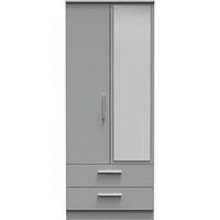 Swift Logan Ready Assembled 2 Door 2 Drawer Mirrored Wardrobe