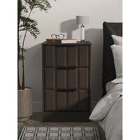 Welcome Furniture Ready Assembled New York 3 Drawer Bedside Cabinet In Graphite