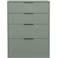 Welcome Furniture Ready Assembled Nashville 4 Drawer Deep Chest In Reed Green