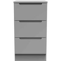 Welcome Furniture Ready Assembled Milan 3 Drawer Bedside Cabinet In Dusk Grey