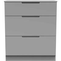 Welcome Furniture Ready Assembled Milan 3 Drawer Deep Chest In Dusk Grey