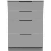 Welcome Furniture Ready Assembled Milan 4 Drawer Deep Chest In Dusk Grey