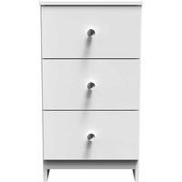 Welcome Furniture Ready Assembled Yarmouth 3 Drawer Bedside Cabinet In White & White, White