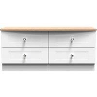 Welcome Furniture Ready Assembled Sussex 4 Drawer Bed Box In White Ash & Bardolino Oak