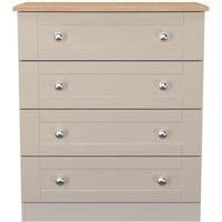 Welcome Furniture Ready Assembled Sussex 4 Drawer Chest In Kashmir Ash & Bardolino Oak