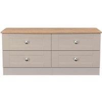Welcome Furniture Ready Assembled Sussex 4 Drawer Bed Box In Kashmir Ash & Bardolino Oak, Cream