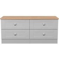 Welcome Furniture Ready Assembled Sussex 4 Drawer Bed Box In Grey Ash & Bardolino Oak