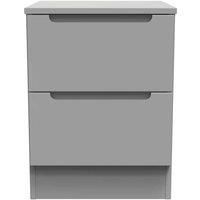 Welcome Furniture Ready Assembled Milan 2 Drawer Bedside Cabinet In Dusk Grey