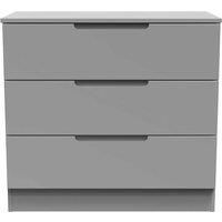 Welcome Furniture Ready Assembled Milan 3 Drawer Chest In Dusk Grey