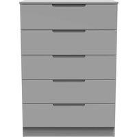 Welcome Furniture Ready Assembled Milan 5 Drawer Chest In Dusk Grey